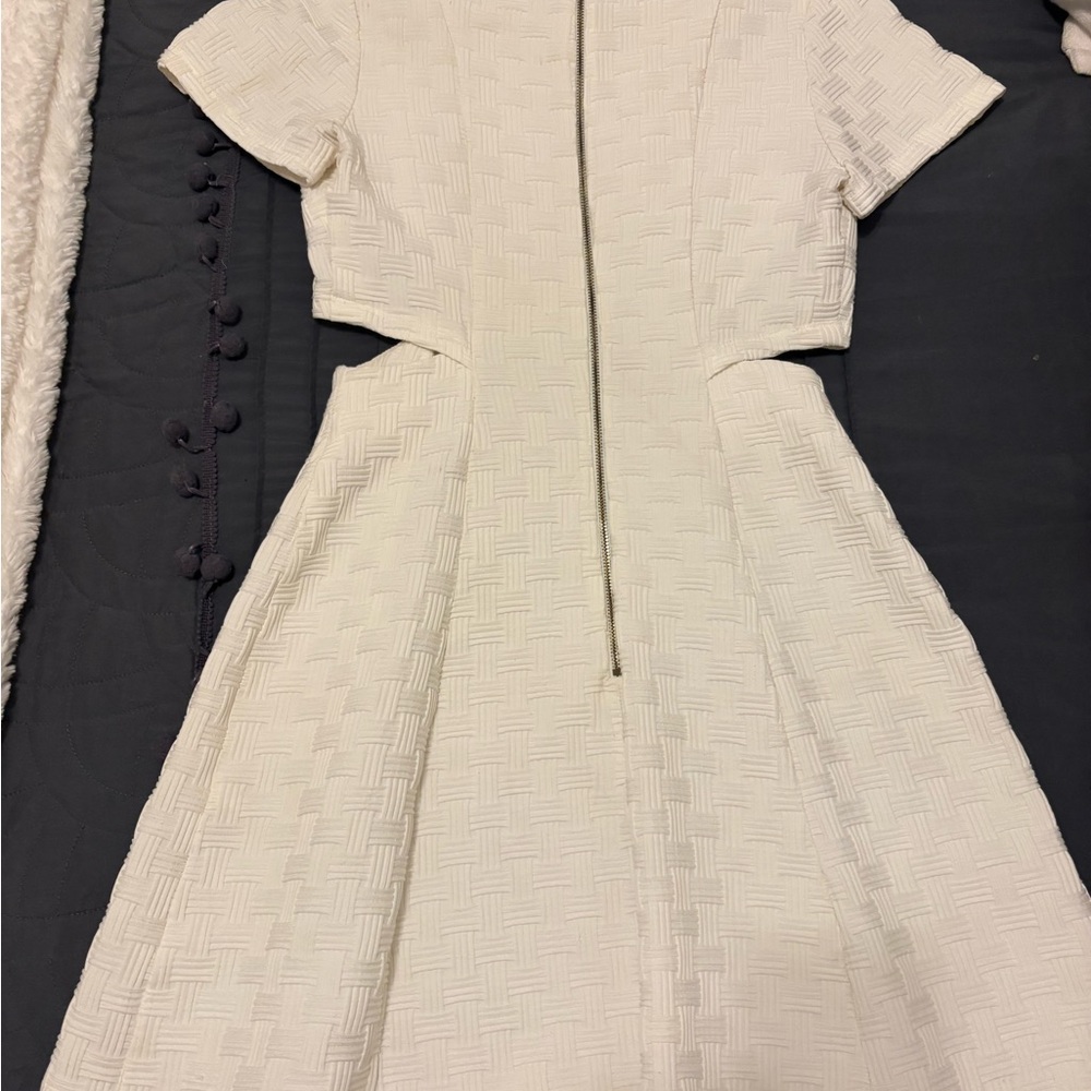 Topshop Ivory Textured Mini Dress - Picture 4 of 4